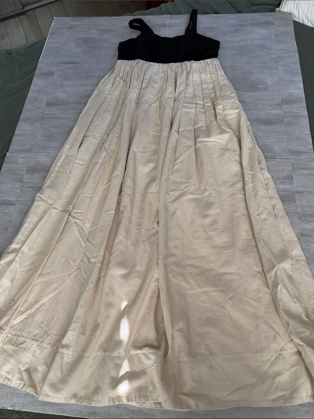 Black & Cream Maxi Dress with Empire waist- size 6